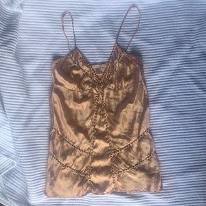 Gold Hawk Top Silk Studded Camisole